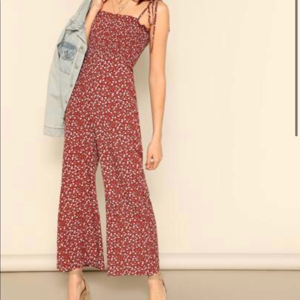 Snicker Tie Floral Jumpsuit